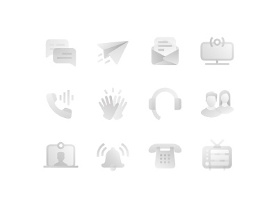 Meeting chat roondy detailed icons bell chat conference gradient headphones icons illustration meeting message phone placeholder send success talk team tv uielements webinar