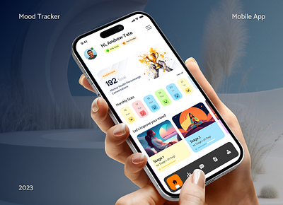 Mood Tracker Mobile App UI Design app ui design figma healthcare mental health ai mindfullness mobile app mobile app design mobile app ui mobile app ui design mood tracker mood tracker app mood tracker app design mood tracker mobile app mood tracking app tracker ui uiux ux virtual care wellness