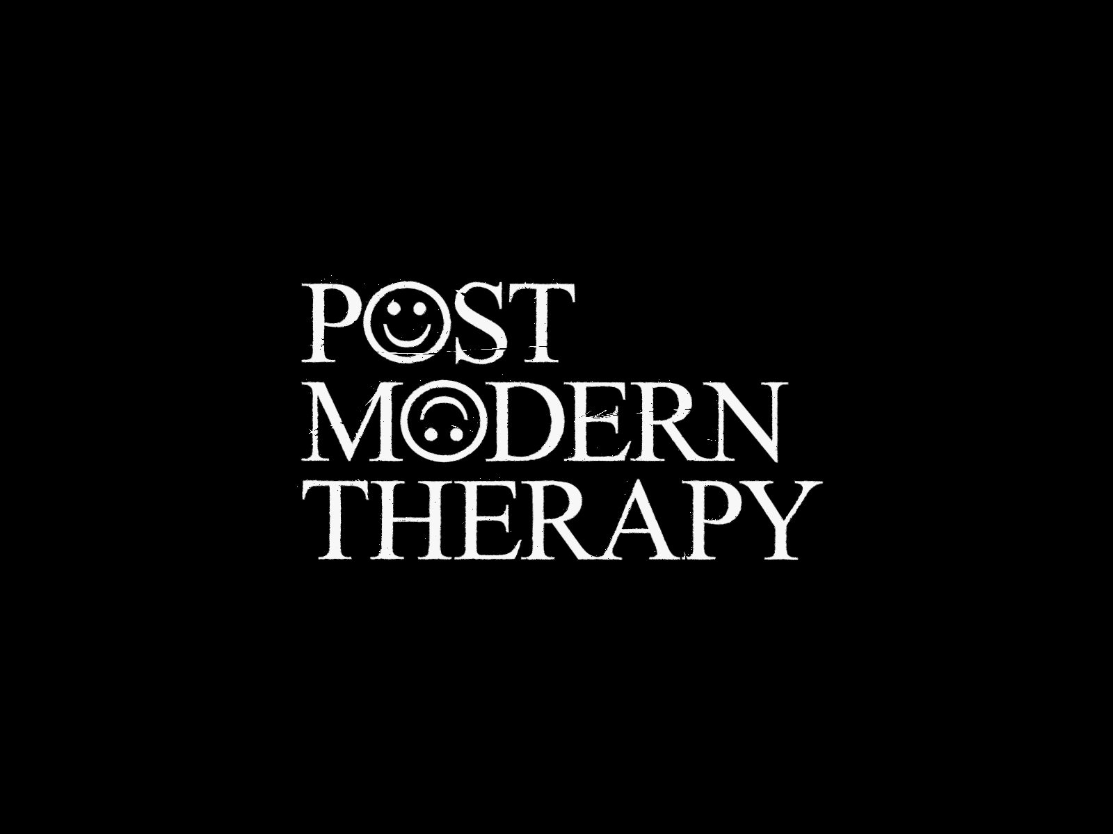 Post Modern Therapy – Grunge Band Logo arial band brand identity branding emoji graphic design grunge lettering logo logotype metal music music logo times new roman type typography wordmark