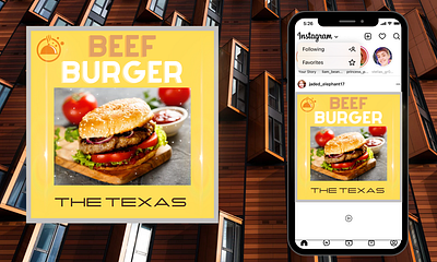 Texas Beef Burger branding design graphic design illustration logo poster social media design ui ux vector