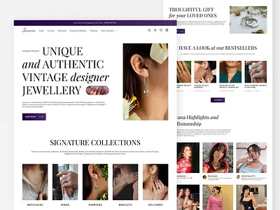 Sawana - Jewellery Store Website awe e commer e commerce e commerce webpage e commerce website ecommerce fashion fashion website gold jewelry landing page jewelry shopping jewelry store online shopping online store shop shopify store web web3 website