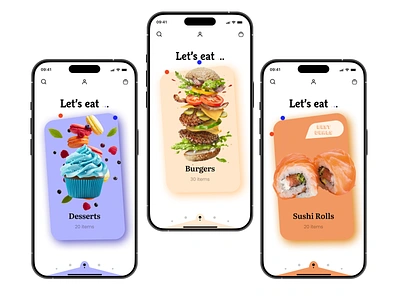 Let's Eat...Food app branding burger design eat food graphic design illustration logo typography ui uiux ux vector