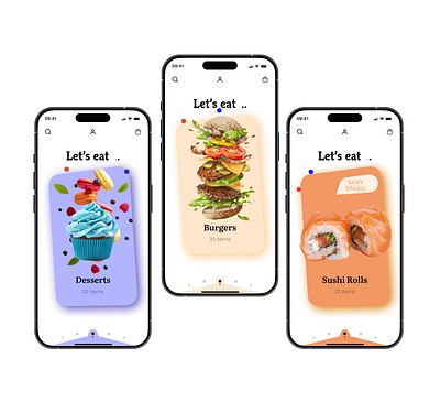 Let's Eat...Food app branding burger design eat food graphic design illustration logo typography ui uiux ux vector