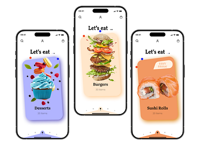 Let's Eat...Food app branding burger design eat food graphic design illustration logo typography ui uiux ux vector