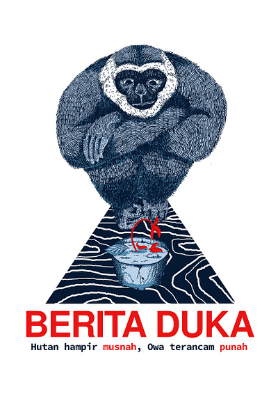 Poster for International Gibbon Day 2020 animals conservation hand drawn illustration poster scientific illustration wildlife