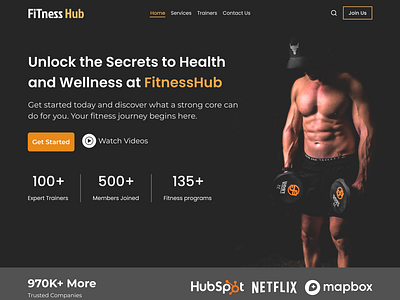 Fitness Website Design adobe illustrator adobe photoshop app design figma graphic design home page landing page ui uiux uiux d web design