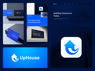 UpHouse brand branding building businesscard construction design developer graphic design house identity landing page logo logo design logo identity ui vector web design