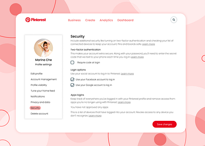 Daily UI l Security settings branding design figma graphic design interface minimal product design settings ui uiuxdesign user interface ux uxdesign visual design web web page webdesign website