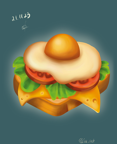 Sandwich art casual art casual style digiral illustration digital art draw food game art illustration paint