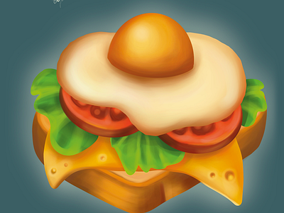 Sandwich art casual art casual style digiral illustration digital art draw food game art illustration paint