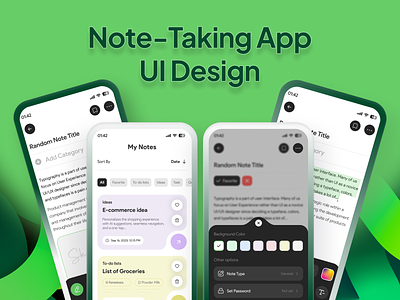 Note / Note-taking App app design class notes concept figma mobile app note app note taker note taking note taking app notes notes app ui ui concept ui design uiux user interface design