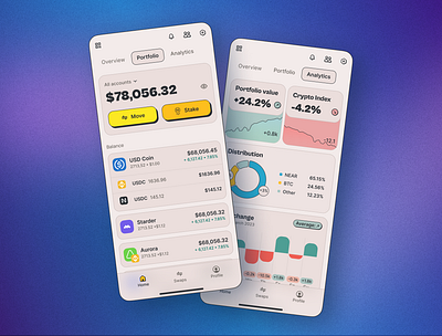 HERE Wallet - one wallet you only need app crypto design neobrutalism product typography ui
