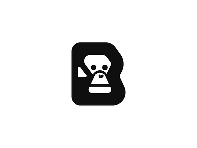 B and ape animal ape b brand branding design elegant graphic design illustration letter logo logotype mark minimalism minimalistic modern monkey sign