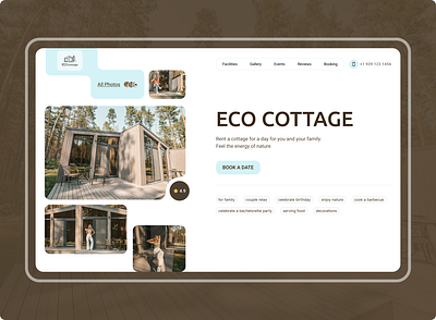 ECO Cottage landing page cottage design homepage landing page real estate ui web webdesign