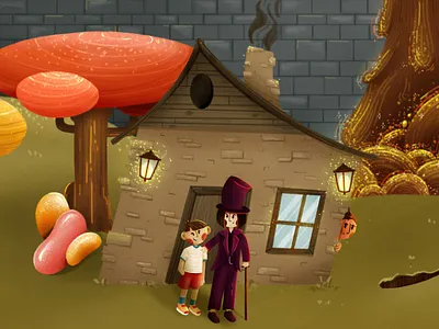 CHARLIE E A FANTÁSTICA FÁBRICA DE CHOCOLATE desenho digitalart draw frame illustration procreate