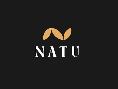 Natu beauty cosmetic leaf letter logo monogram n natural nature plant