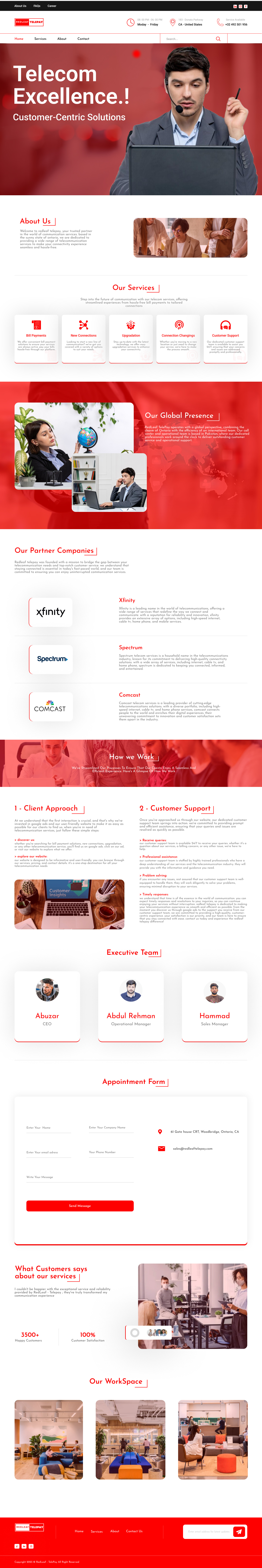 Redleaf Telepay website homepage design a7i5sultan asif sultan layyah website ui design