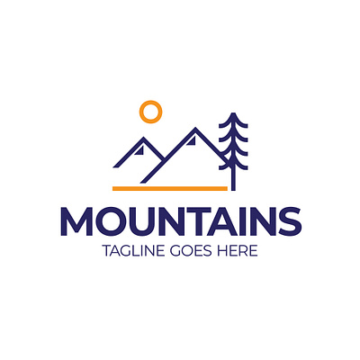 Mountains Logo Design app branding design graphic design illustration logo vector