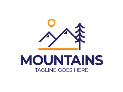 Mountains Logo Design app branding design graphic design illustration logo vector