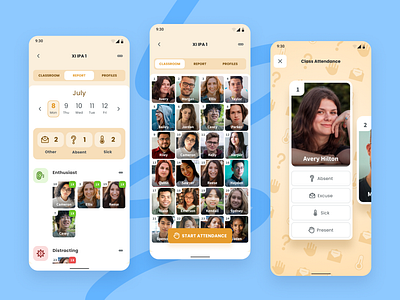 Student Behavior Marking App app attendance behavior class management classroom design gamification mobile app playful student ui