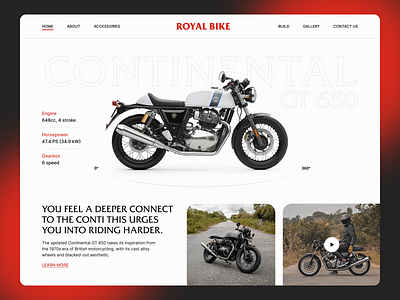 Royal Bike Website. animation bike booking continental gt 650 creative design figma flat hero minimal online rent road trip royal enfield service travel ui ux web website