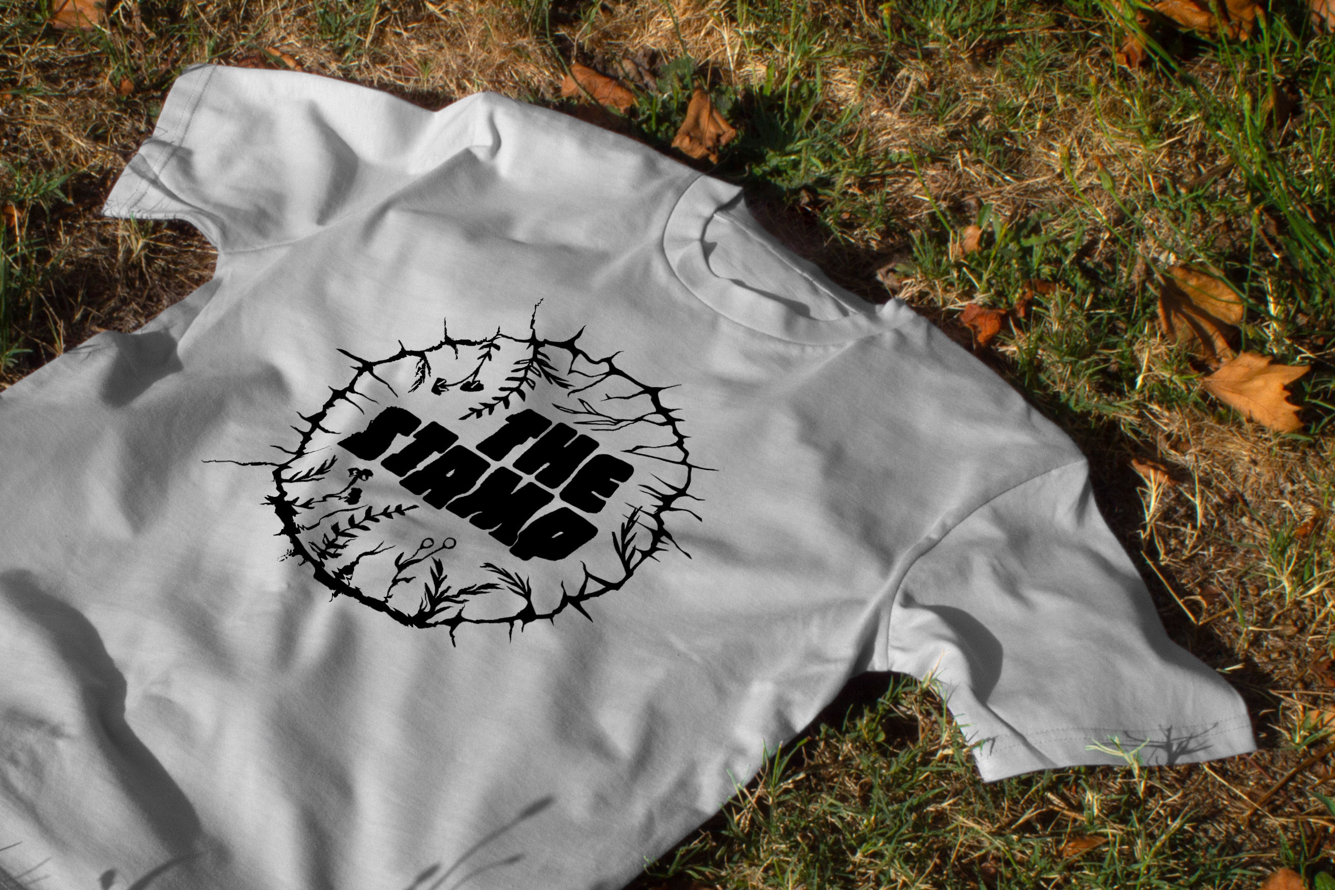 The Stamp autumn band brand identity branding concert design folk grass guitar illustration indie liverpool logo music nature organic plants pop poster stamp