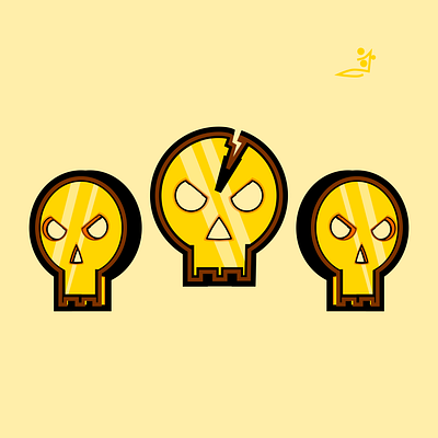 Skulls Icon Vector Art (GOLD) design game icon gold icon design props design skull icon ui videogame asset design