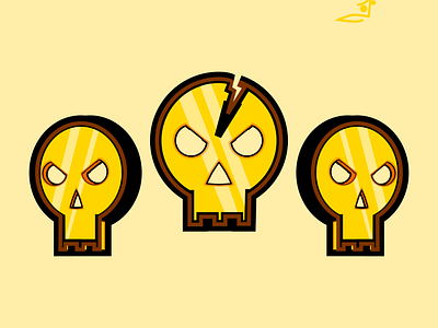 Skulls Icon Vector Art (GOLD) design game icon gold icon design props design skull icon ui videogame asset design