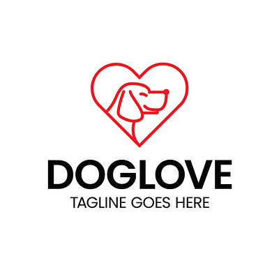 Dog Love Logo app branding design dog logo graphic design logo love logo vector