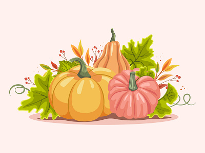 Autumn card for a good harvest banner card design graphic design halloween holiday illustration nature october poster september thanksgiving vector