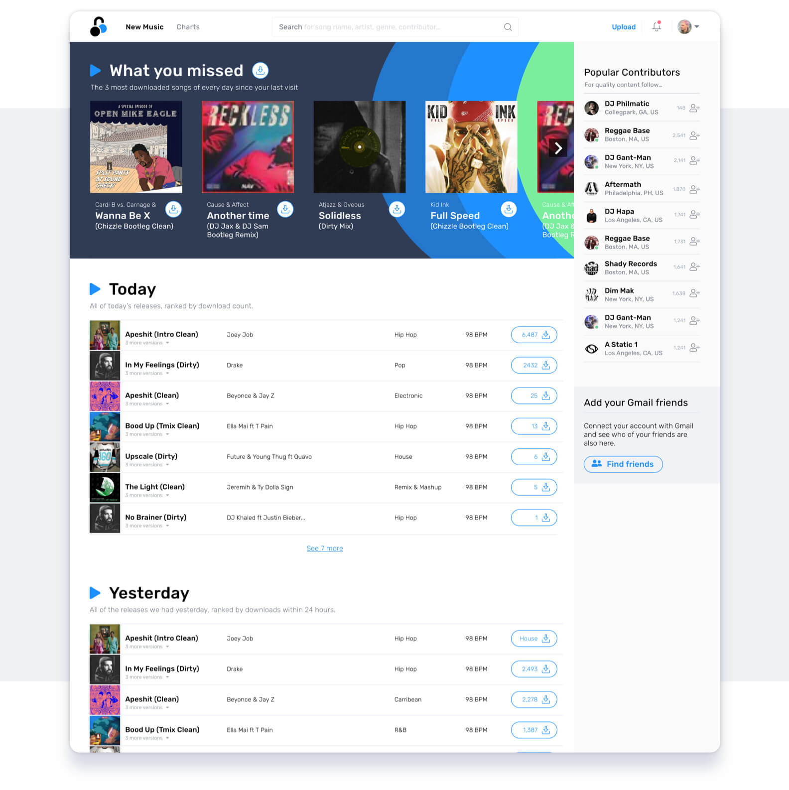 A DJ Pool platform reimagined branding design dj in interface music platform pool product ui ux