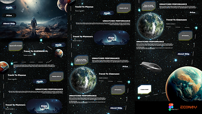 🚀 Space Website by econev branding design econev evgheniiconev figma graphic design illustration lizzardlab space travel ui vector