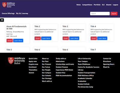 CIHX Digital Passport Student Portal Screens ui ux