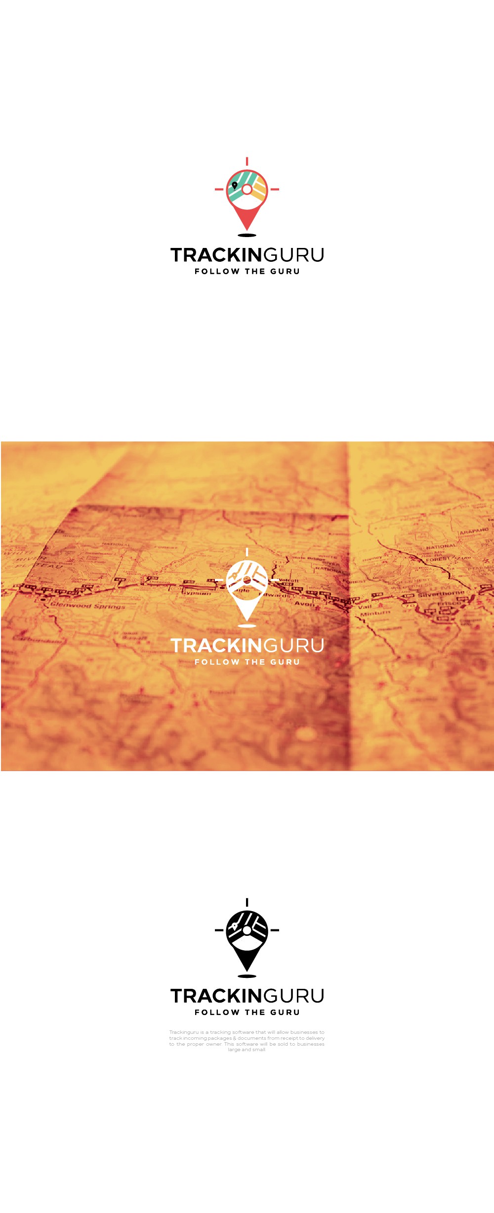 Logo Design For 'TRACKING GURU' 3d animation app brand logo branding business logo company logo creative logo design graphic design illustration logo logo designer logo maker logo type motion graphics professional logo technology logo ui vector