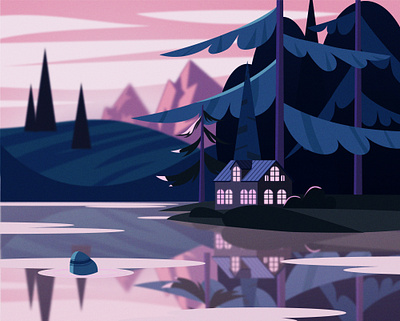 Lake ill illustration vector