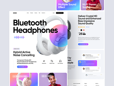 Beribes Headphone Product Details - Landing Page amazon beribes details ecommerce headphone landing online page product redesign revamp sales shop sony template ui website