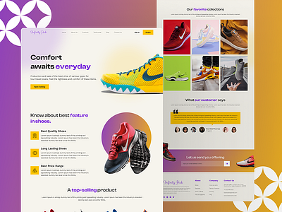 Shoes Landing Page Design design fiverr freelancer freelancing illustration landing page design ui upwork web design wordpress