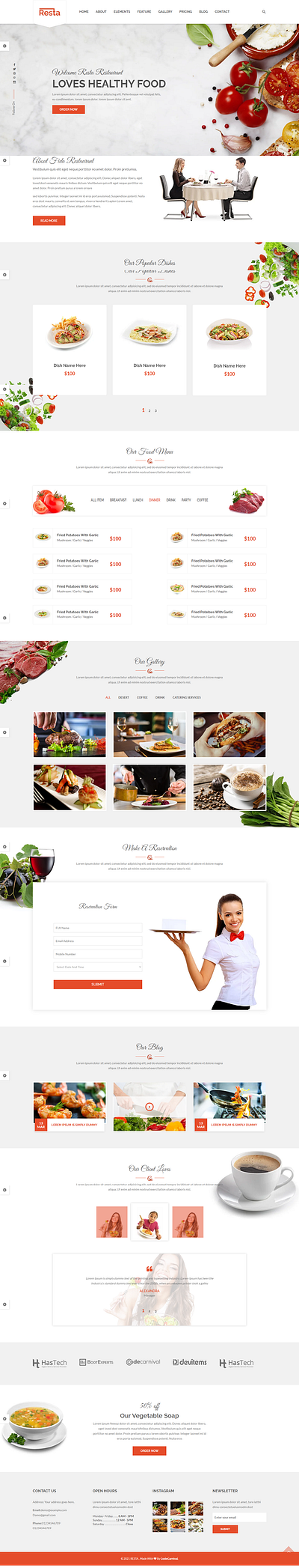 Food Website UI Design ui