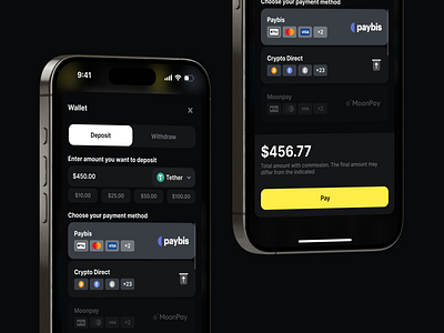 Betkin - Online Casino / Mobile Wallet b2c balance blockchain cash casino confirmation credit card crypto deposit gambling gaming mobile modal pay payment paywall saas wallet withdraw