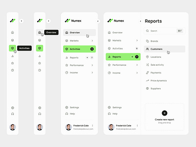 Numex | Finance Management - Menu Sidebar app finance menu product design sidebar ui