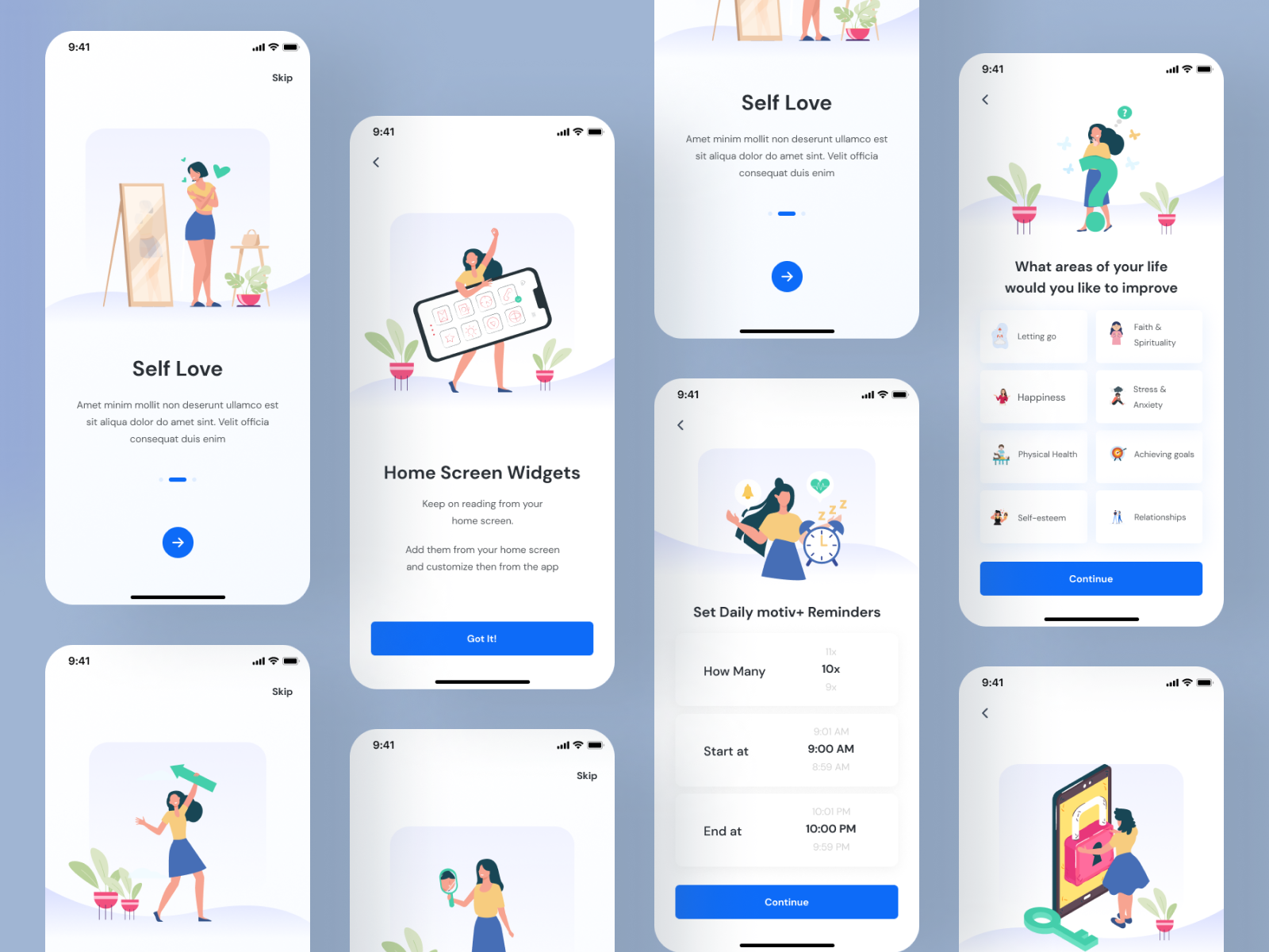 Motivate Yourself: Self Motivation Mobile App app app design app screen design figma design mobile mobile app mobile app ui mobile application motivational app ui ui ux ux