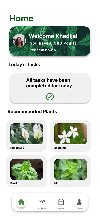 Home Garden Management UX UI ui