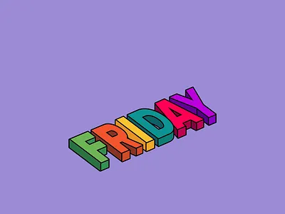 Friday 2d adobe after effects animated animation colorful colors day design friday fun gif lettering lettering animation loop motion motion graphics simple text text animation