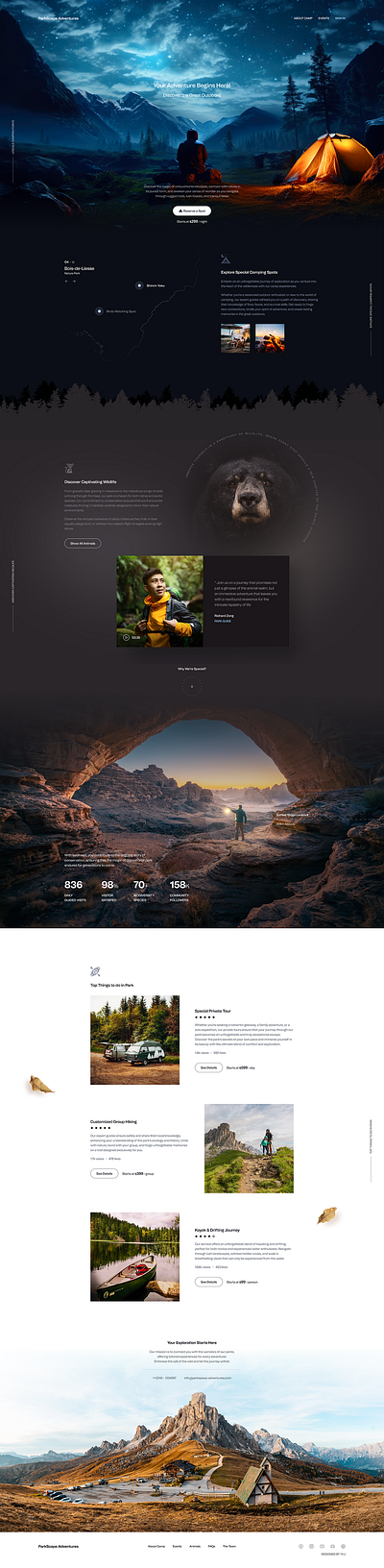 Adventure Website UI Design ui