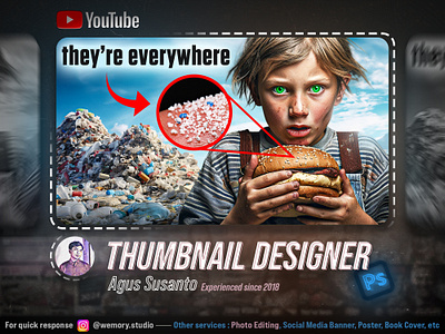 Thumbnail Design - Microplastic design graphic design manipulation midjourney photo editing photoshop thumbnail youtube thumbnail