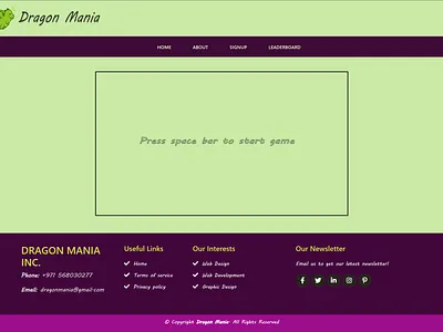 Dragon Game website UX UI ui