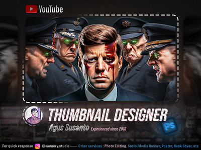 Thumbnail Design - CIA JFK 2 design graphic design manipulation midjourney photo editing photoshop thumbnail youtube thumbnail