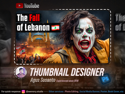 Thumbnail Design - Lebanon design graphic design manipulation midjourney photo editing photoshop thumbnail youtube thumbnail