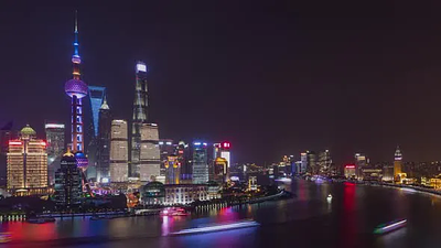 Time Lapse Of The Shanghai China Skyline architecture asia boats buildings business china city downtown footage huangpu river night river shanghai skyline skyscraper time lapse video