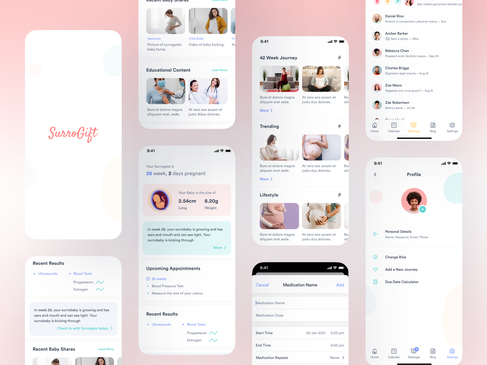 Surrogacy Finding - Mobile Application app design app screen design figma design mobile app mobile app ui mobile application surrogacy ui